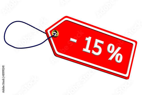 Discount fifteen percentages tag