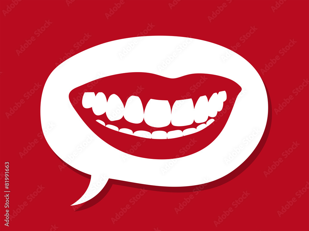 Sexy female mouth inside a speech bubble Sexy female mouth inside a speech bubble