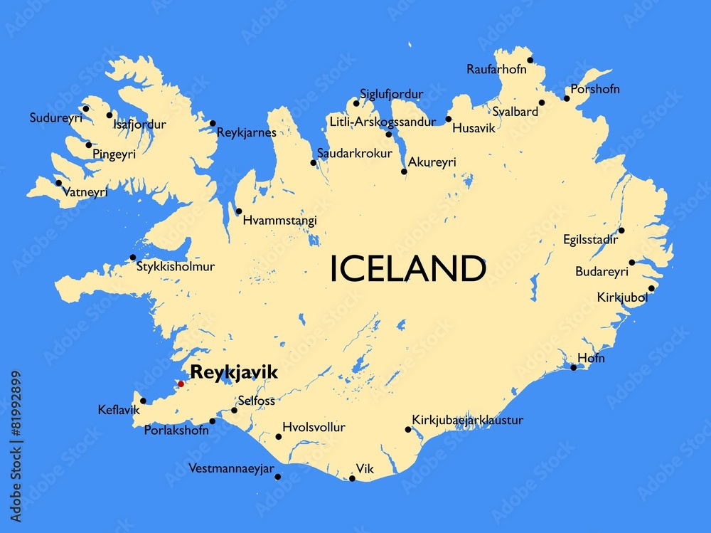 Obraz premium Iceland map