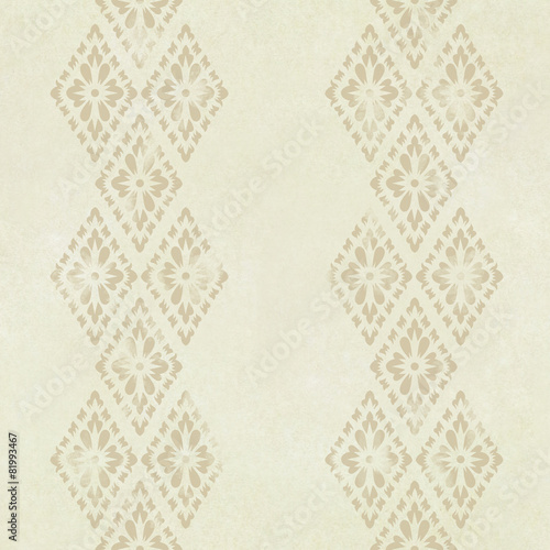 seamless abstract brown flower pattern on paper texture, thai st