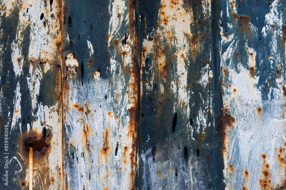 red rust on the color metal wall with planks. background,Texture red rust on the color metal wall with planks. background,Texture
