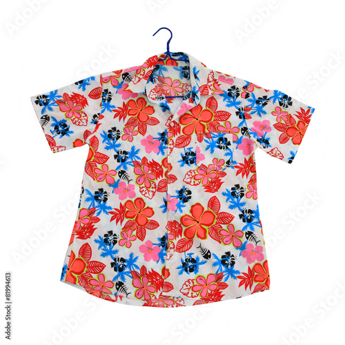 Traditional thai red flower shirt © Blanscape