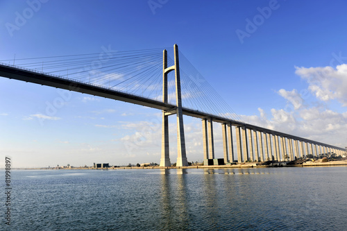 The Suez Canal Bridge, also known as the Shohada 25 January Brid