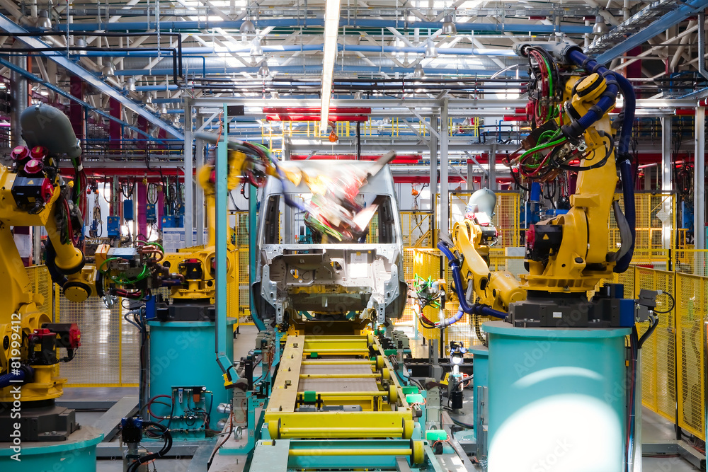 Naklejka premium car assembly line