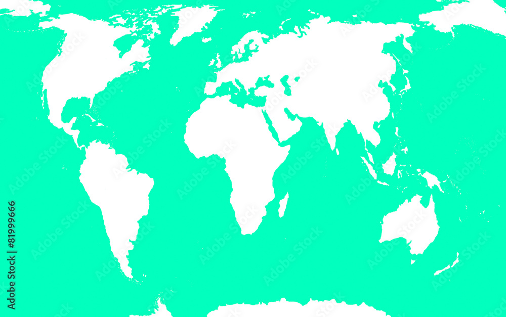 Fototapeta Stylized world map with white continents