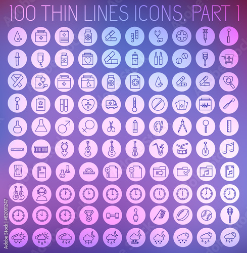 part 1 of collection thin lines pictogram icon