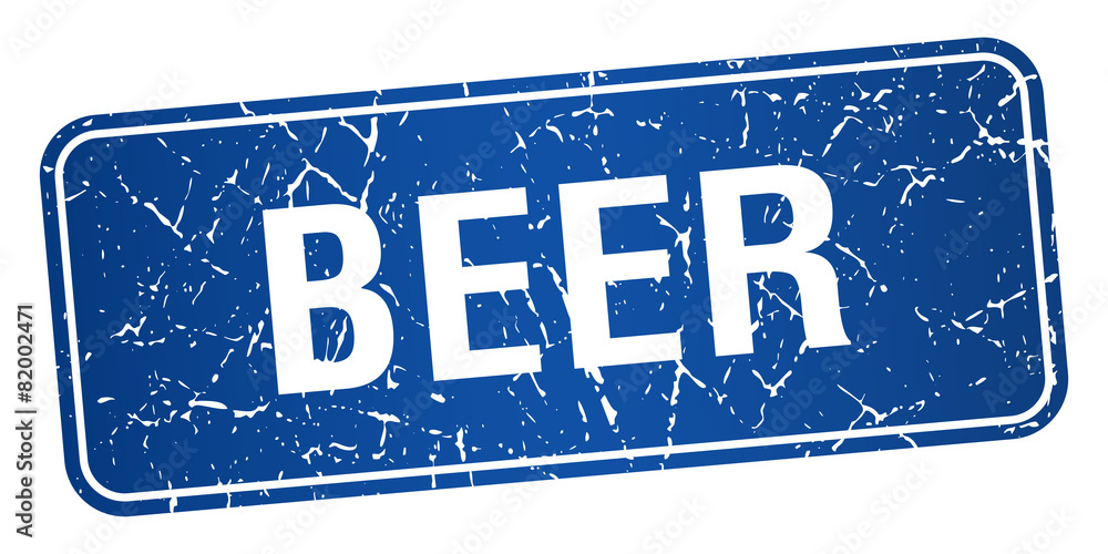 beer blue grunge textured isolated stamp