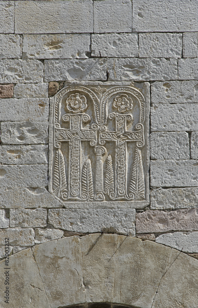 Religious symbol carved on the stone