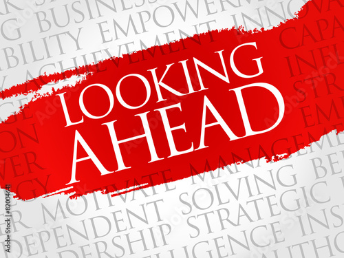 Looking ahead word cloud, business concept
