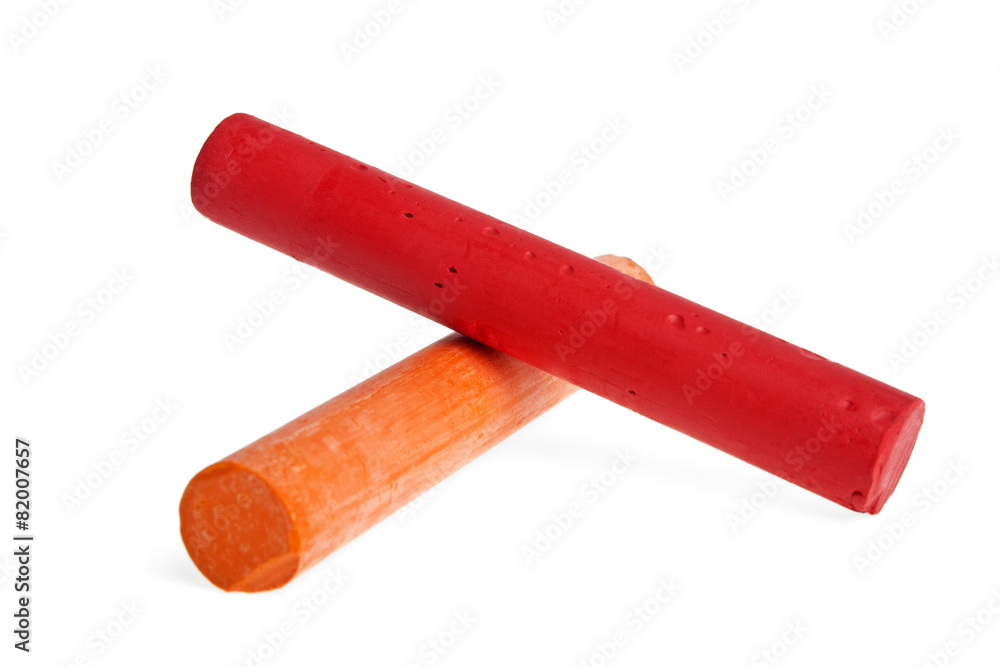 Colorful chalks on a white background Colorful chalks on a white background