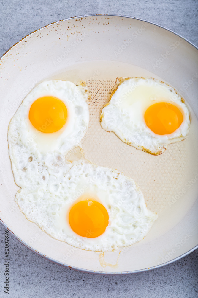 Fried eggs in the pan Fried eggs in the pan