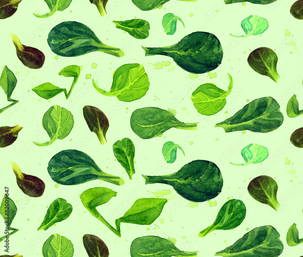 A watercolour seamless corn salad background texture A watercolour seamless corn salad background texture