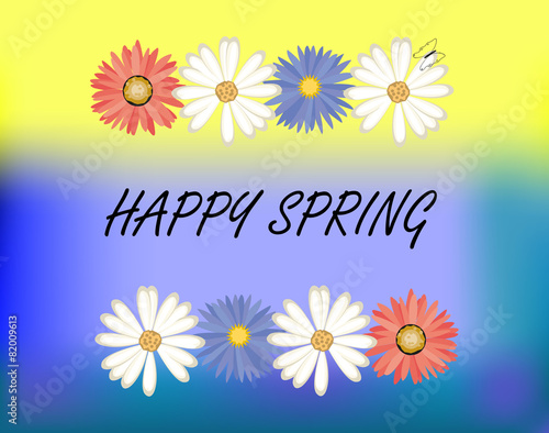 Bright vector card of flowers