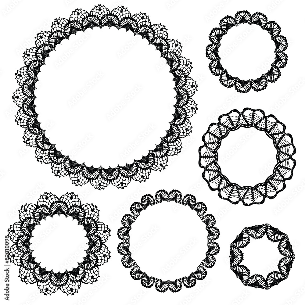 Set of crochet lacy frames. Set of crochet lacy frames.
