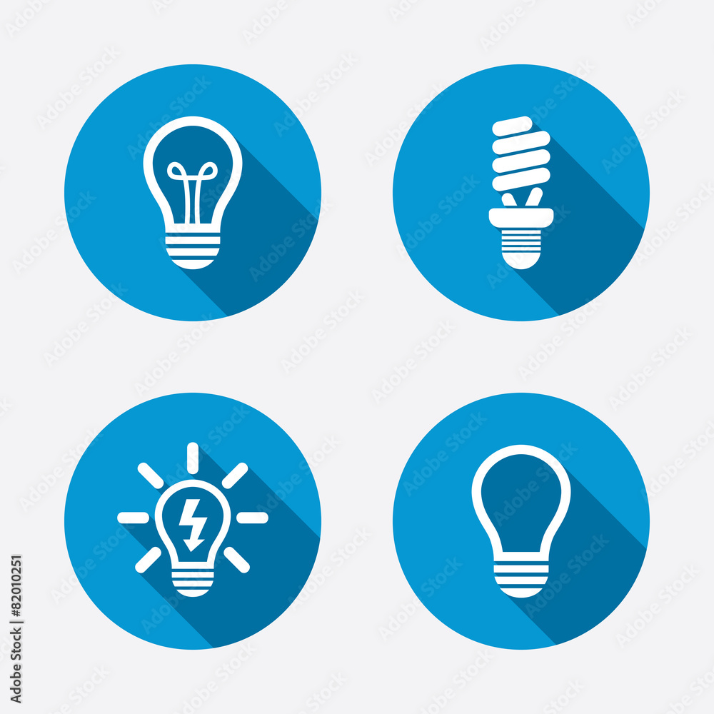 Light lamp icons. Energy saving symbols. Light lamp icons. Energy saving symbols.