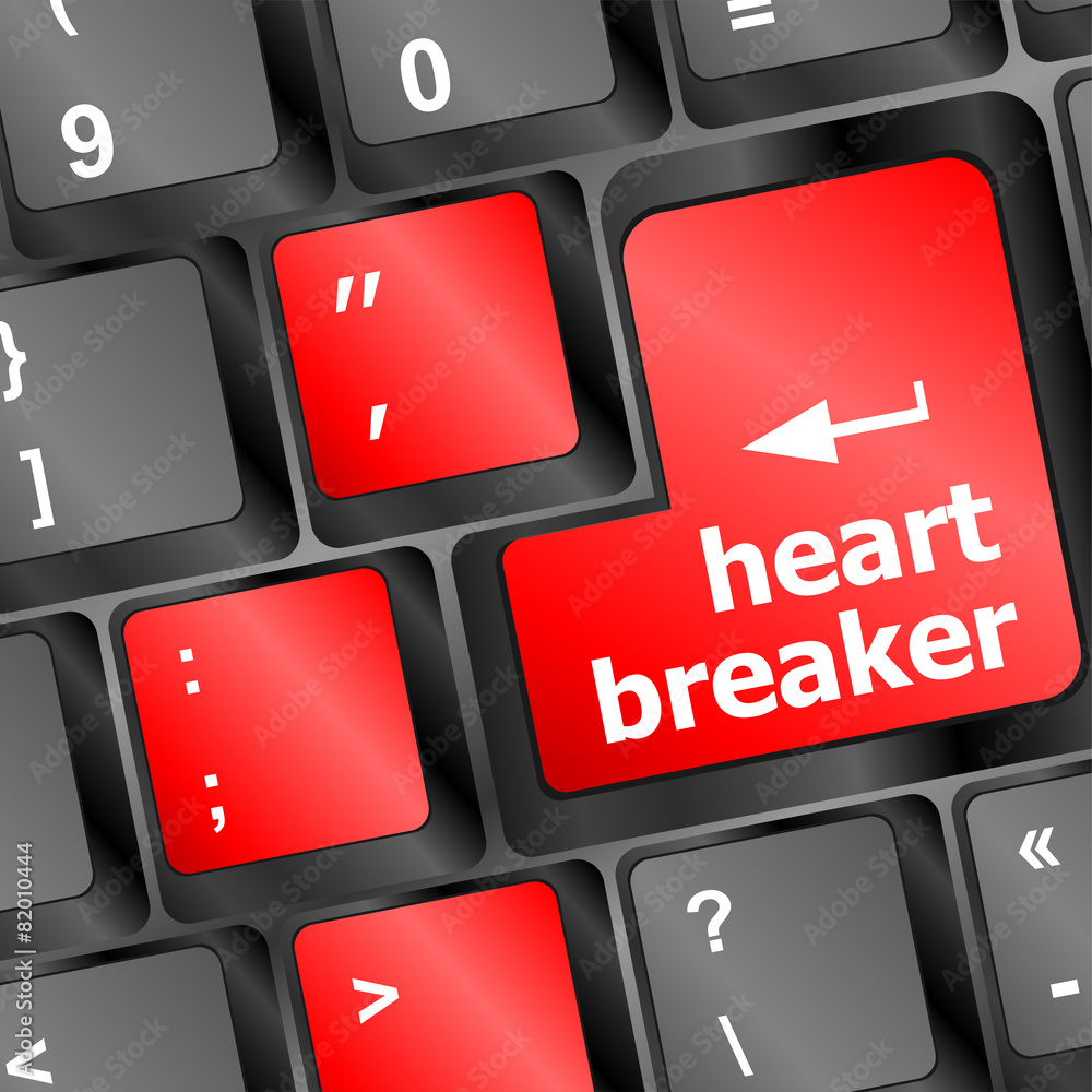 heart breaker word on keyboard key, love concept vector heart breaker word on keyboard key, love concept vector