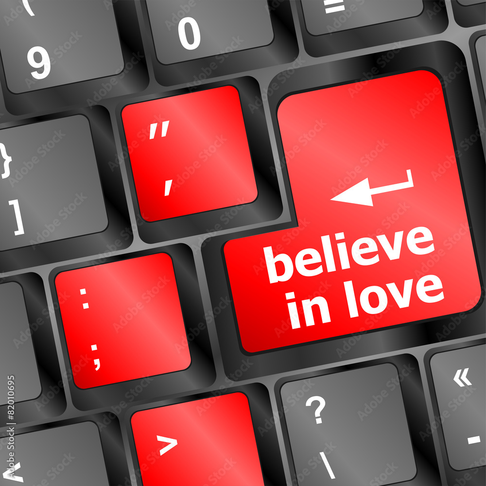 keyboard key with believe in love text and arrow vector keyboard key with believe in love text and arrow vector