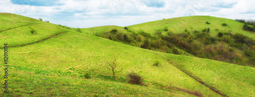Scenery of rolling hills landscape.