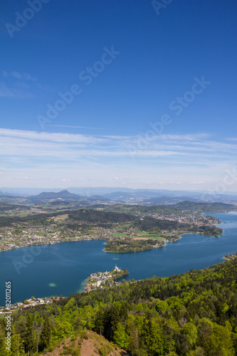 View From Observation Tower Pyramidenkogel To Lake Woerth © René Pi