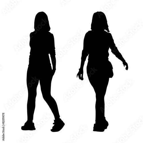 girl walking black silhouette