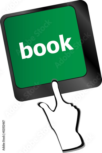 book word on computer keyboard button   vector