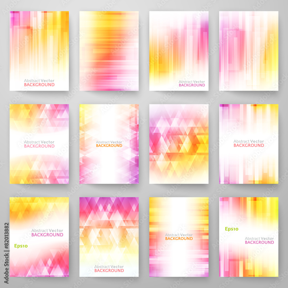 Set of abstract bright background. Vector illustration for