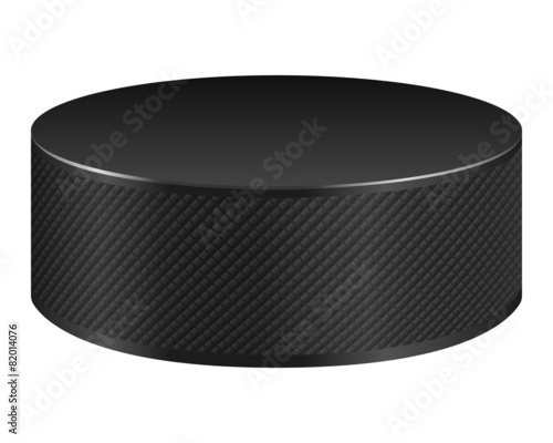 Hockey puck isolated on white background