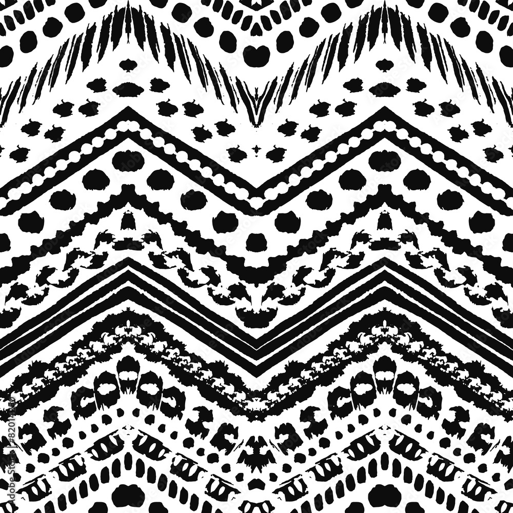 Fototapeta premium Hand drawn painted seamless pattern. Vector illustration