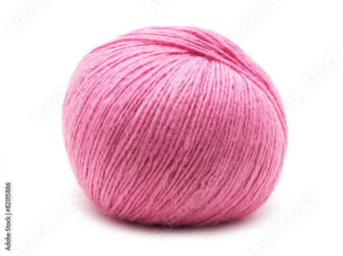 Pink Yarn Ball on white 