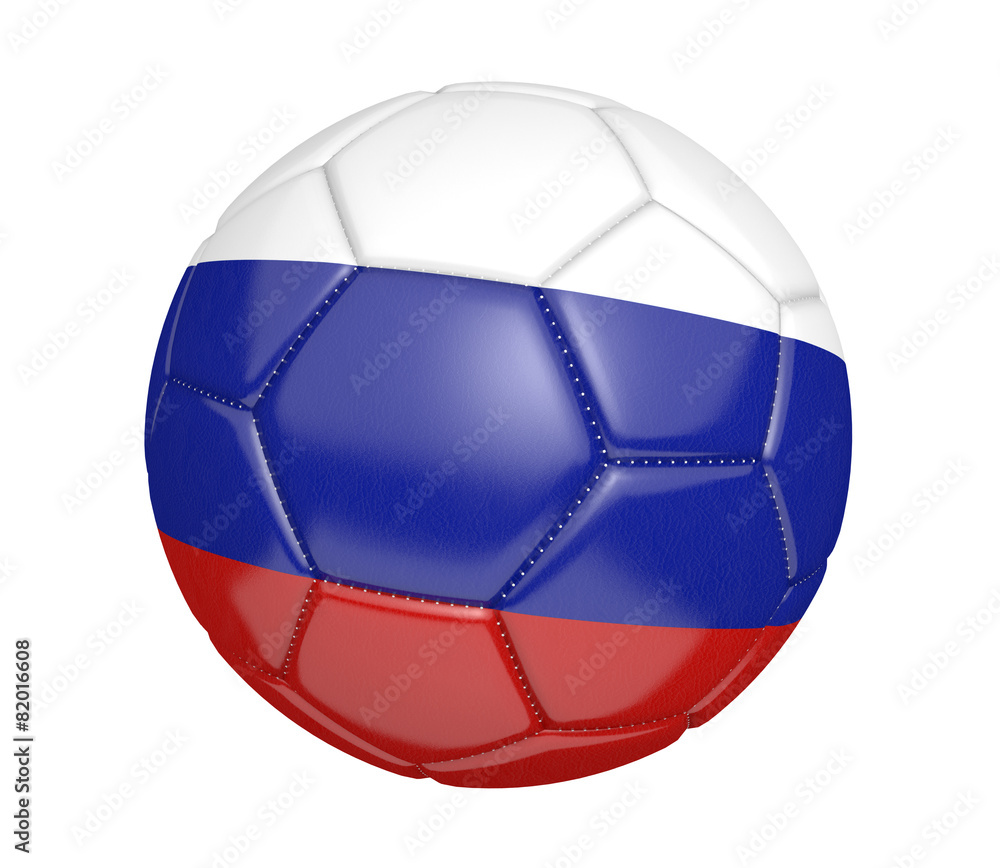 Soccer ball, or football, with the country flag of Russia Soccer ball, or football, with the country flag of Russia