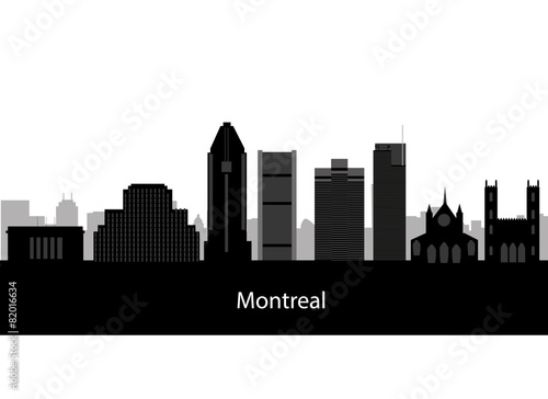 Montreal Canada city skyline silhouette vector illustration