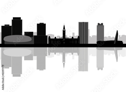 Ottawa Canada city skyline silhouette vector illustration