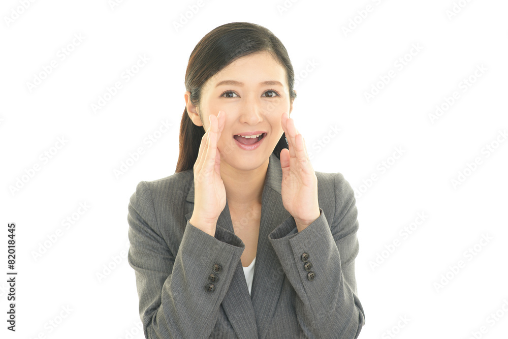 応援する女性 応援する女性
