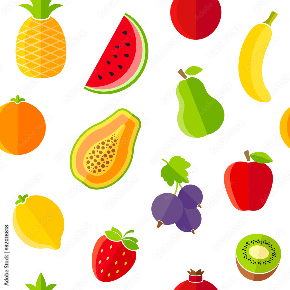 Seamless pattern with fresh organic fruits Seamless pattern with fresh organic fruits