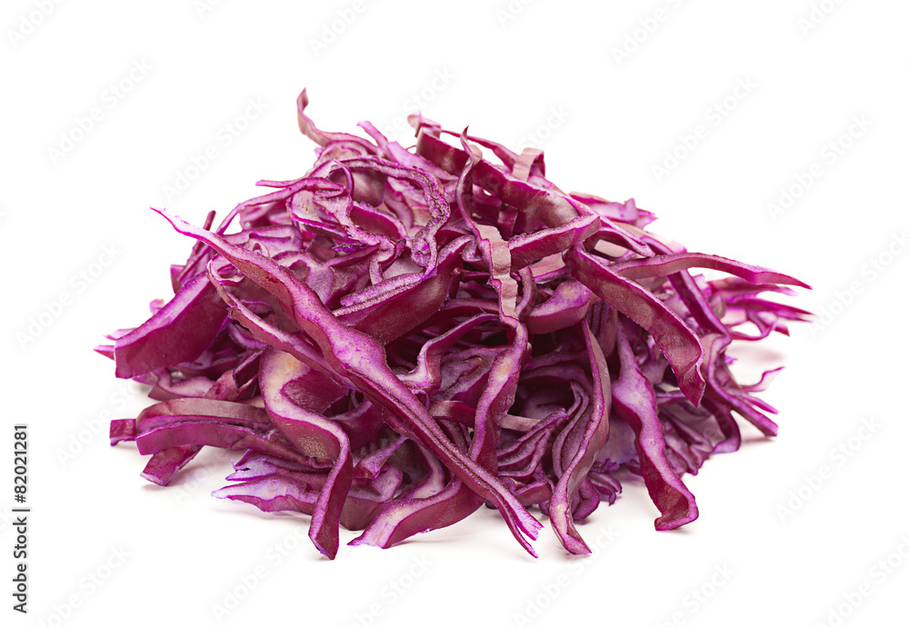 Red cabbage slice heap