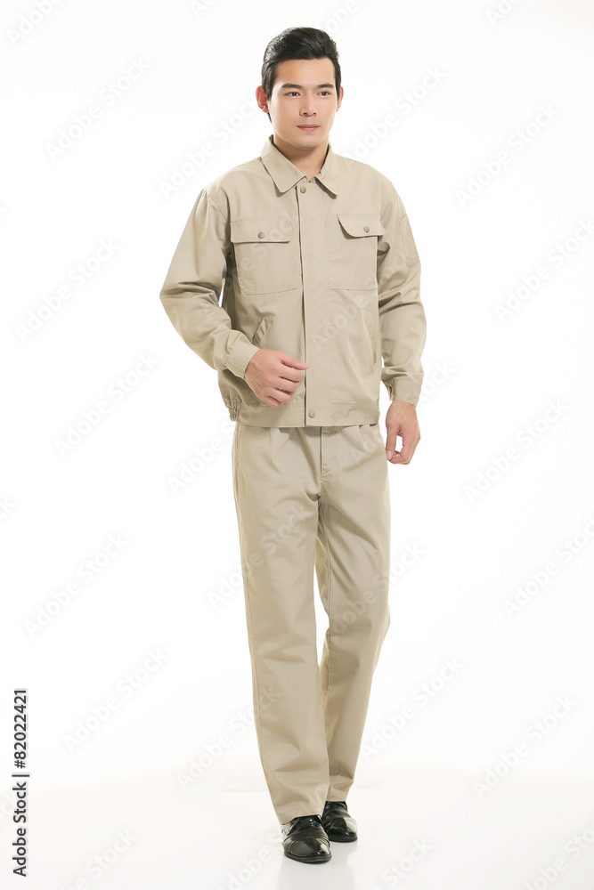 The young engineer various occupation clothing standing in front The young engineer various occupation clothing standing in front