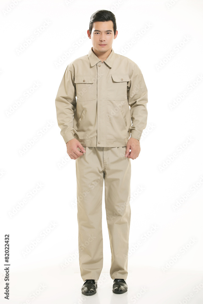 The young engineer various occupation clothing standing in front The young engineer various occupation clothing standing in front