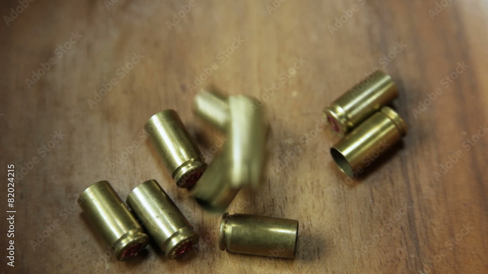 Group of bullet shells center frame Group of bullet shells center frame
