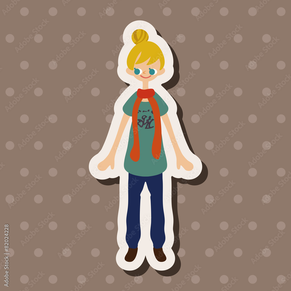 lady girl cartoon theme elements vector,eps lady girl cartoon theme elements vector,eps