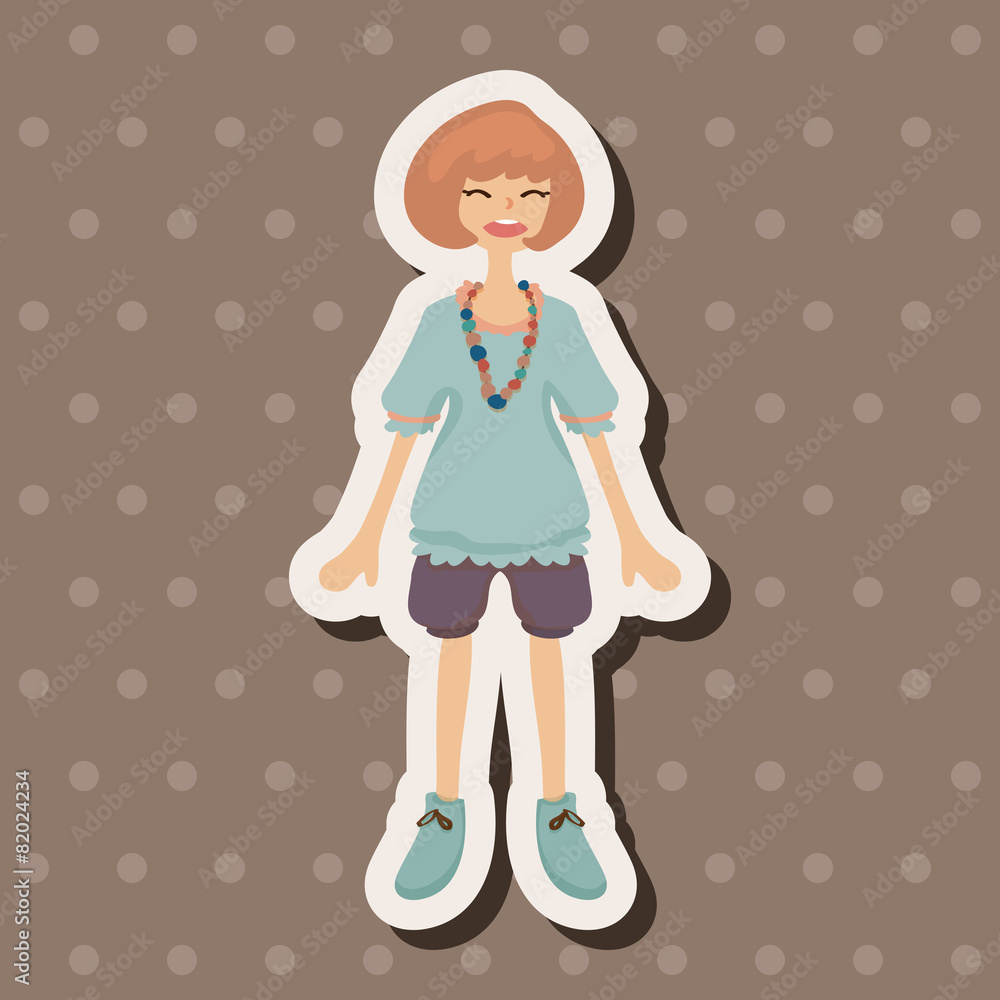 lady girl cartoon theme elements vector,eps lady girl cartoon theme elements vector,eps