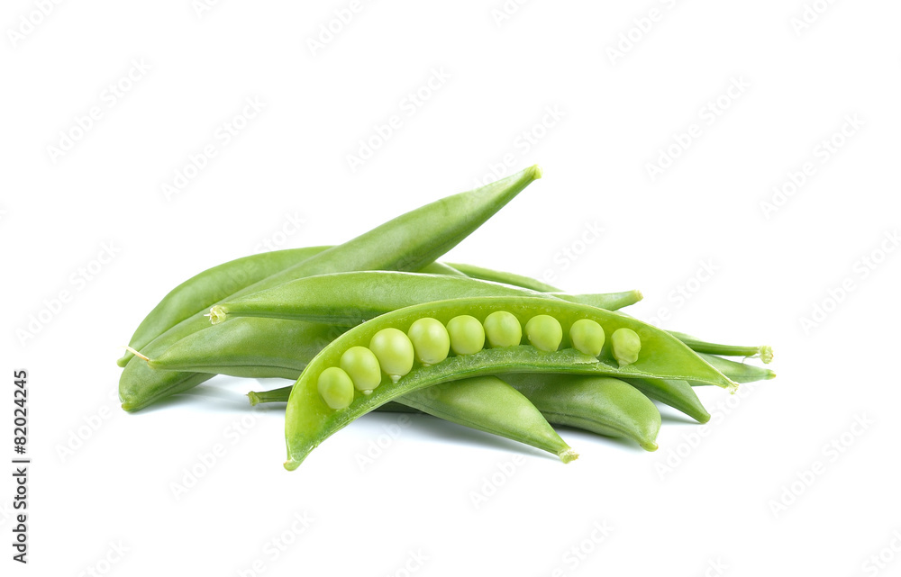 green beans on white background green beans on white background