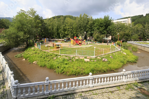 Playground and river Belokuriha.