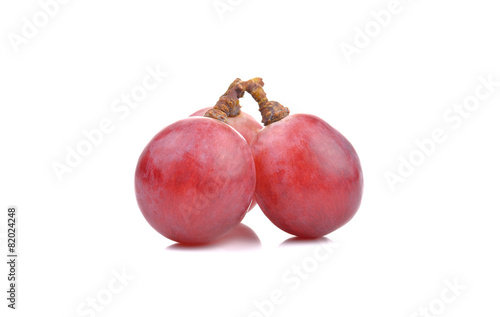red grape on white background