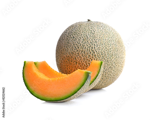 Fototapeta ripe melon on white background