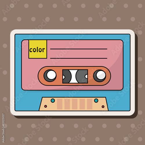 Audiotape theme elements vector eps