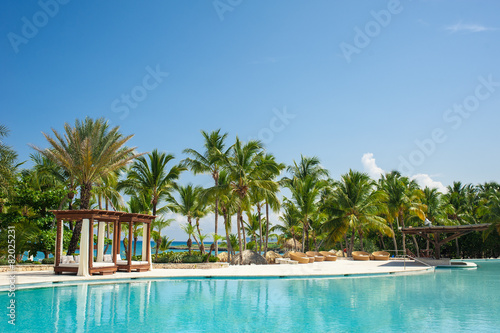 Outdoor Swimming pool of luxury hotel resort near the sea © andreiko