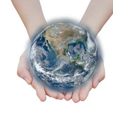 holding a glowing earth globe in hand.Elements of this image