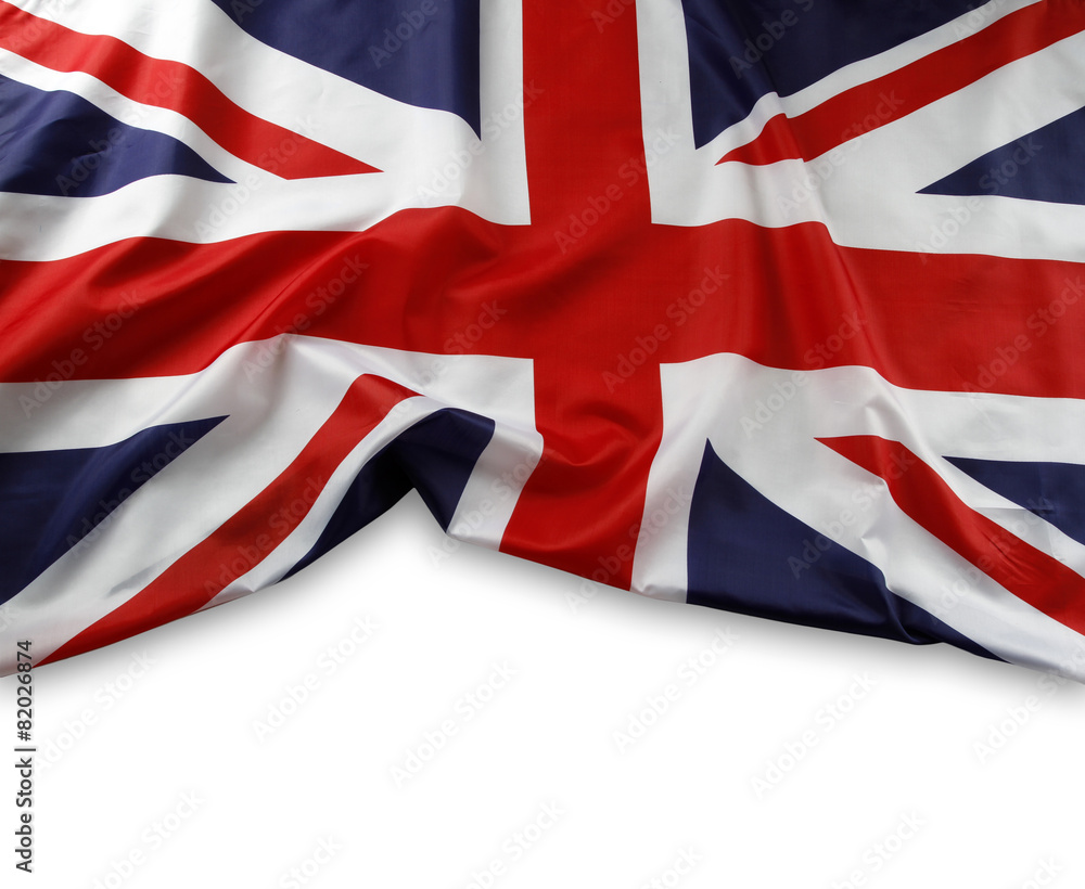 Fototapeta premium Union Jack flag on white