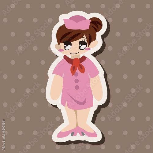 flight attendants theme elements vector,eps