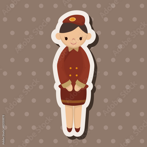 flight attendants theme elements vector,eps